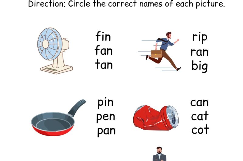 Word Worksheet For Kindergarten