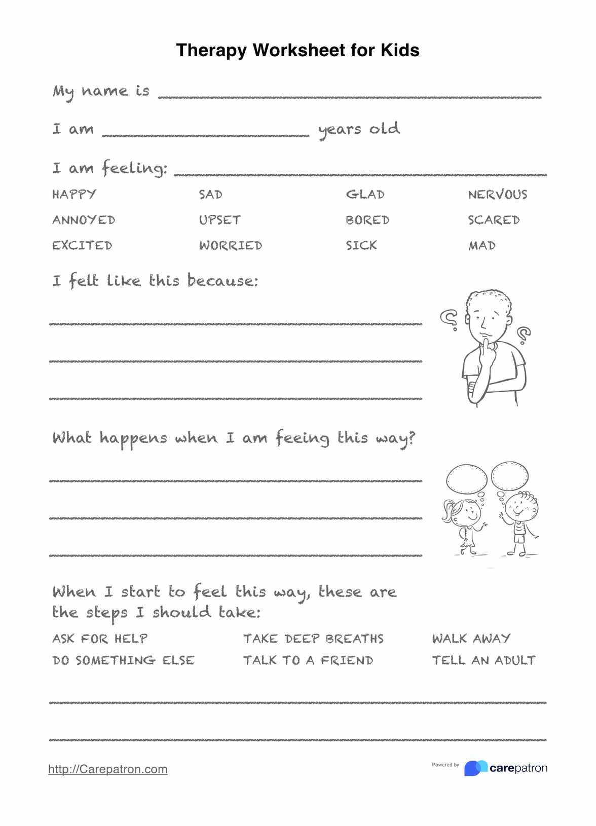 Therapy Worksheets For Kids U0026 Example Free PDF Download