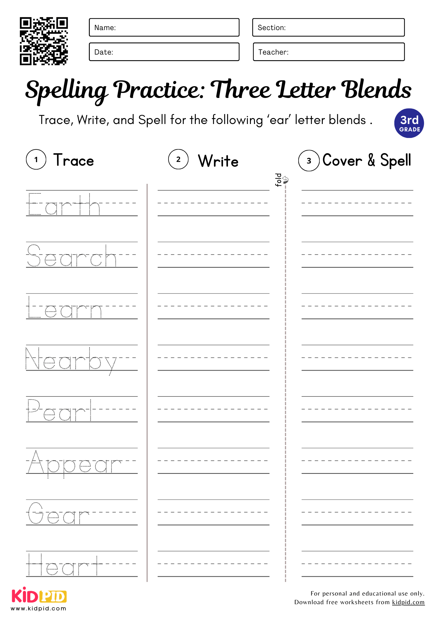 Three Letter Blends Worksheet For Grade 3 Kidpid