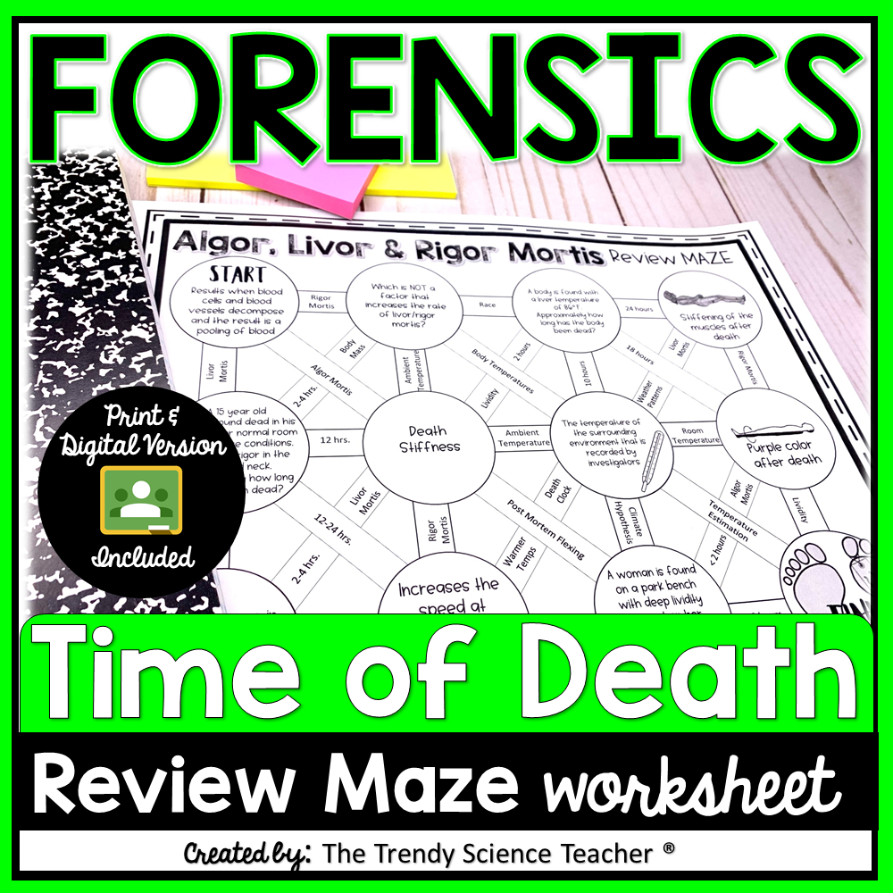 Time Of Death Review MAZE Forensics Worksheet The Trendy 