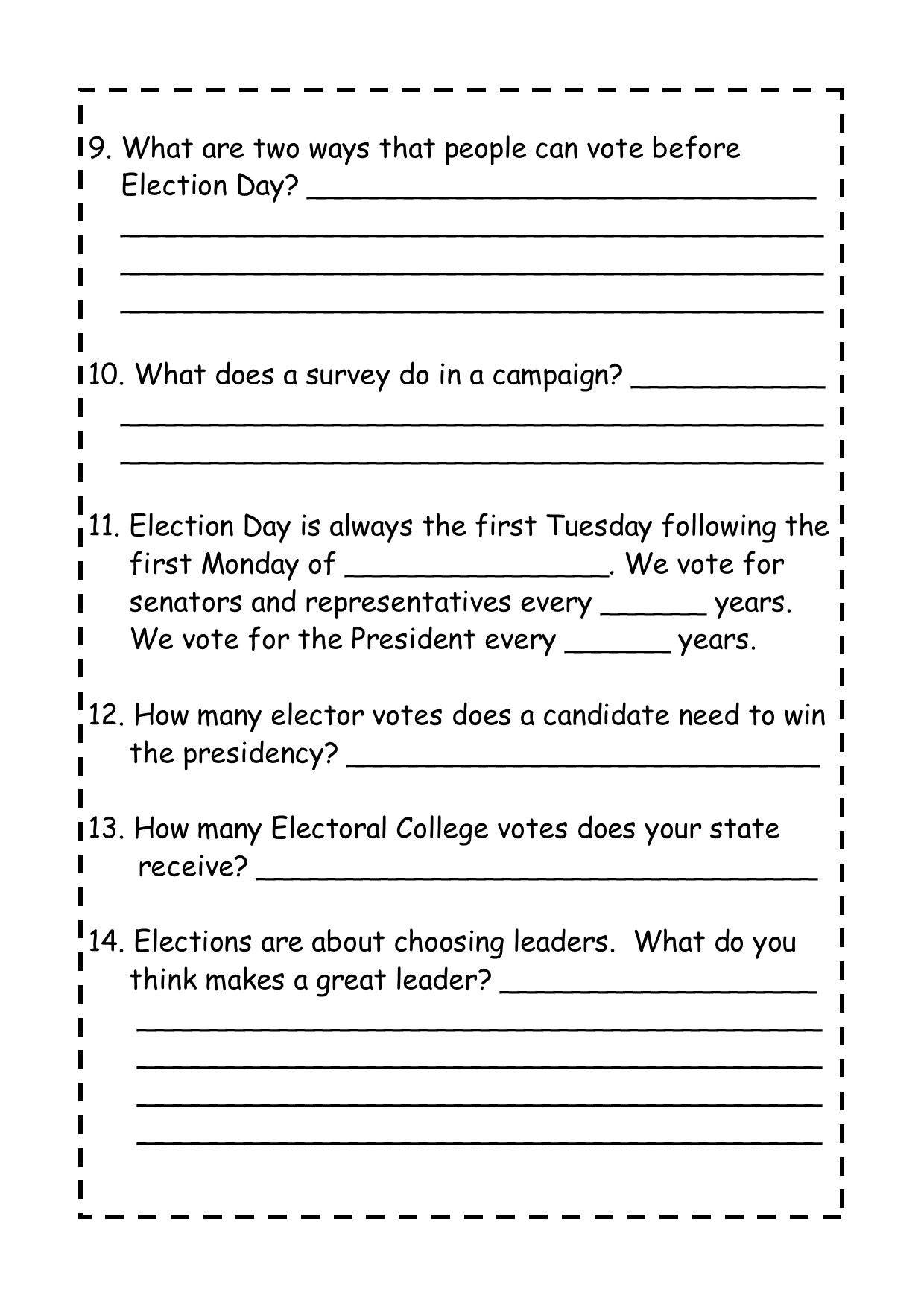 Time To Vote History Elections Electoral College Mini Book Comprehension
