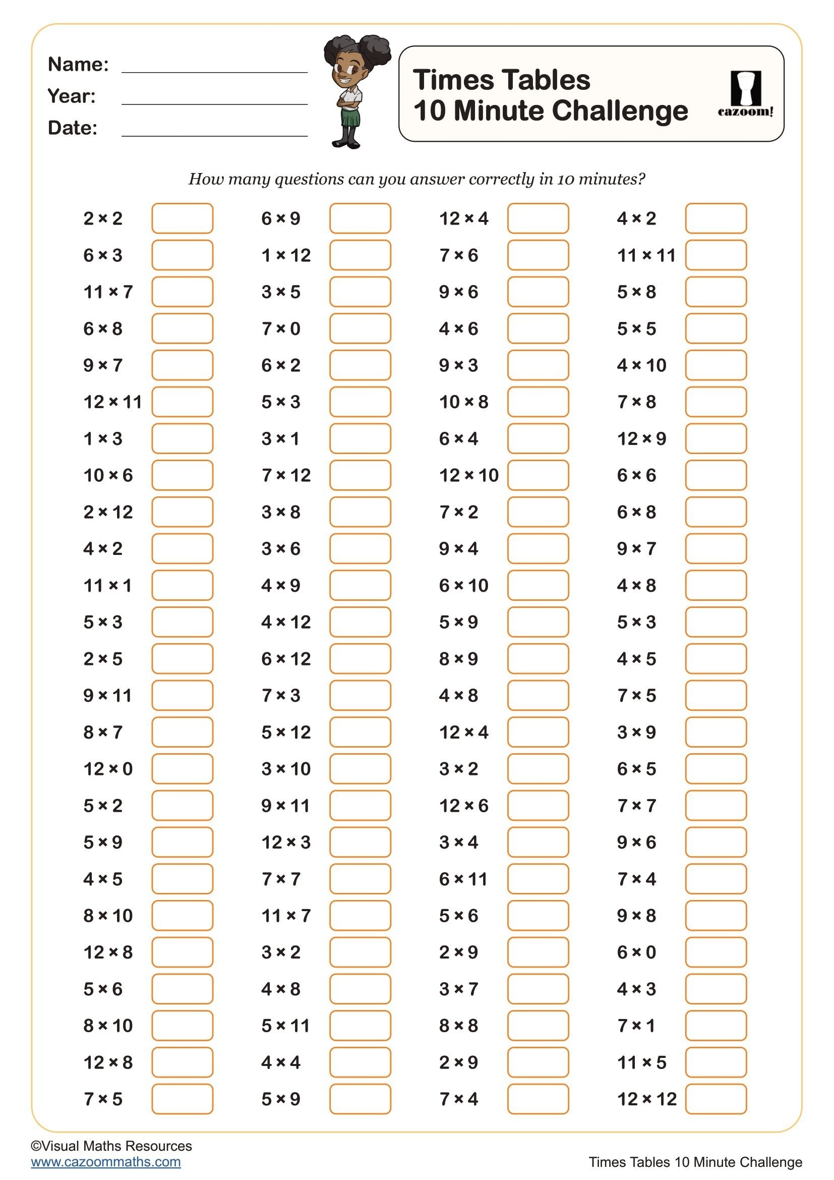 Maths Times Tables Worksheets Maths Times Tables Worksheets