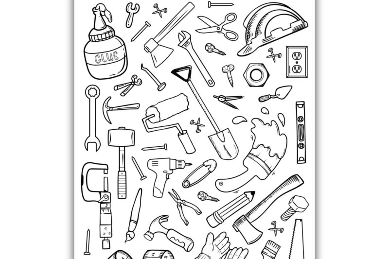 Printable Preschool Tools Coloring Pages