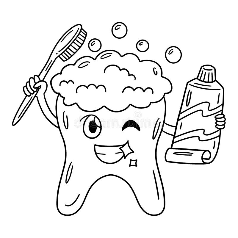 Tooth Brush Coloring Stock Illustrations 200 Tooth Brush 