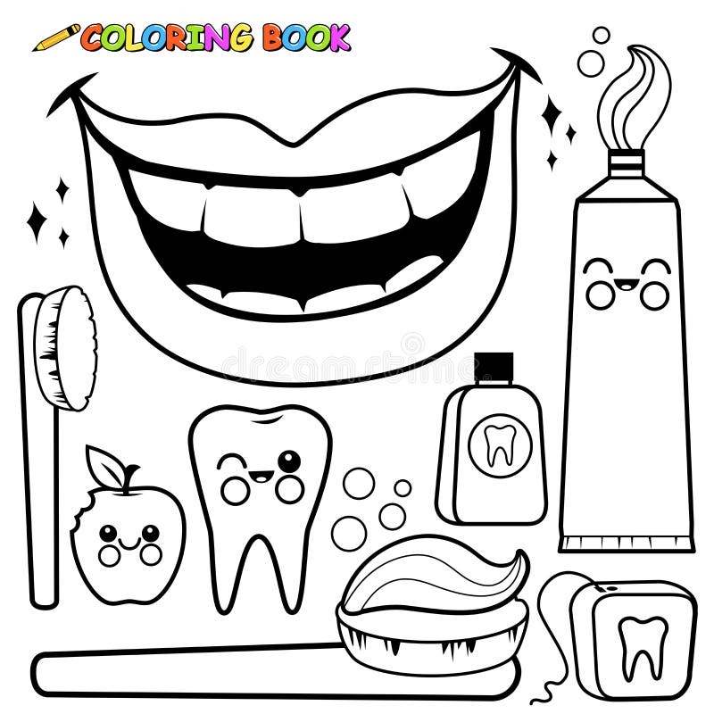 Toothbrush Coloring Page Stock Illustrations 225 Toothbrush 