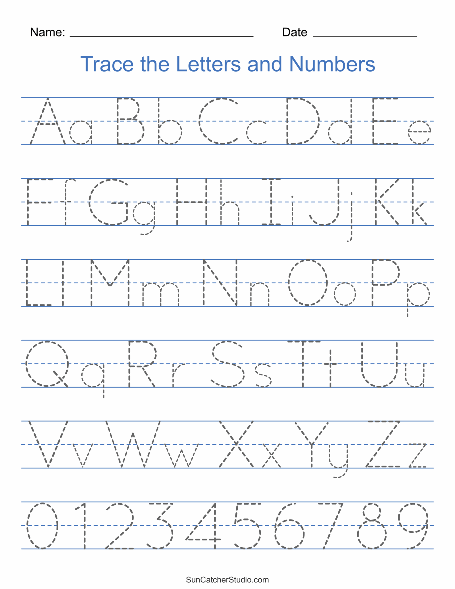 Printable Alphabet Handwriting Worksheets - Worksheets Template Free