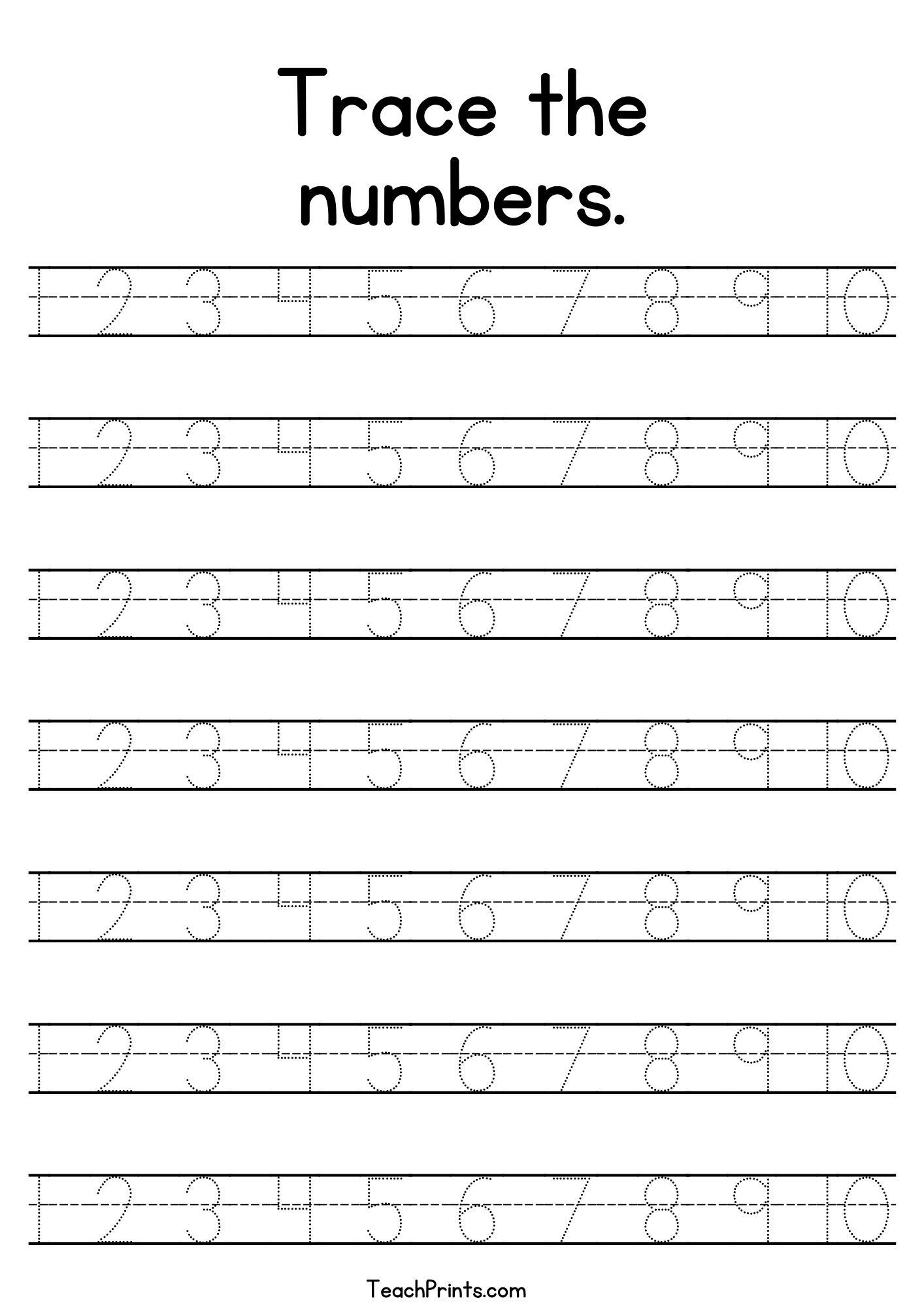 Free Printable Preschool Worksheets Tracing Numbers