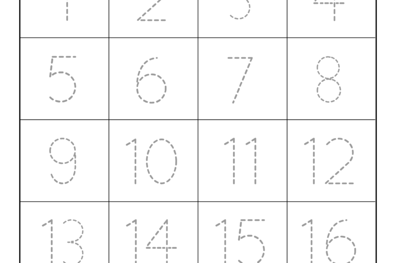 Tracing Number Worksheet Printable Free