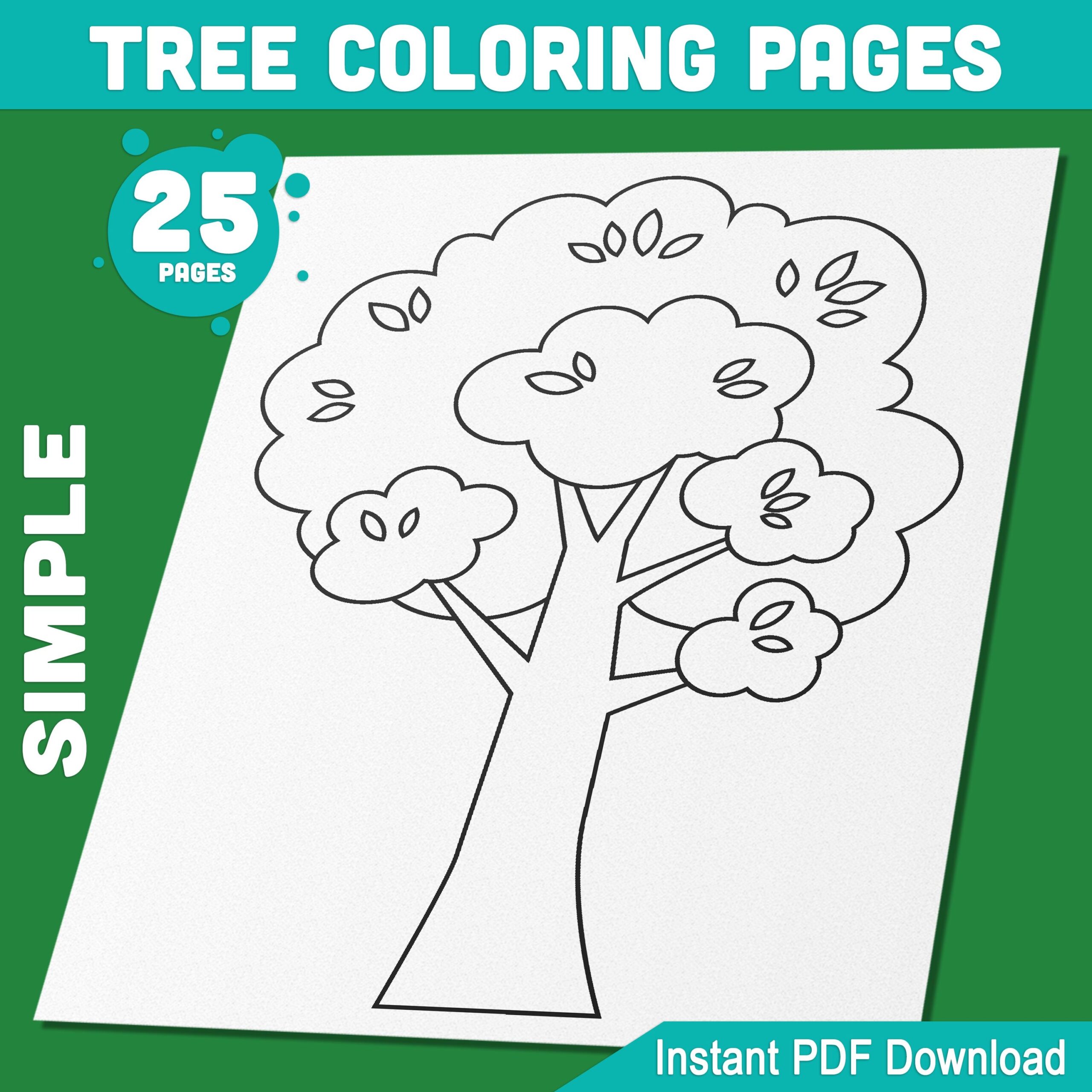 Tree Coloring Pages 25 Simple Designs For Preschool 