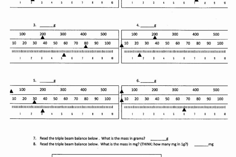 Free Printable Triple Beam Balance Worksheets