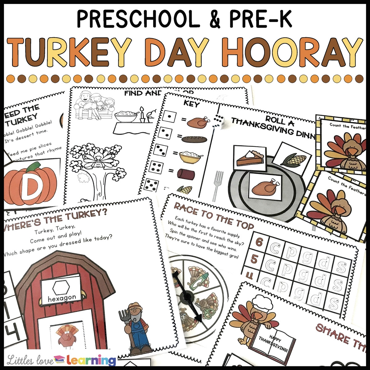 Turkey Preschool Activities For Thanksgiving Math U0026 Literacy Printables 