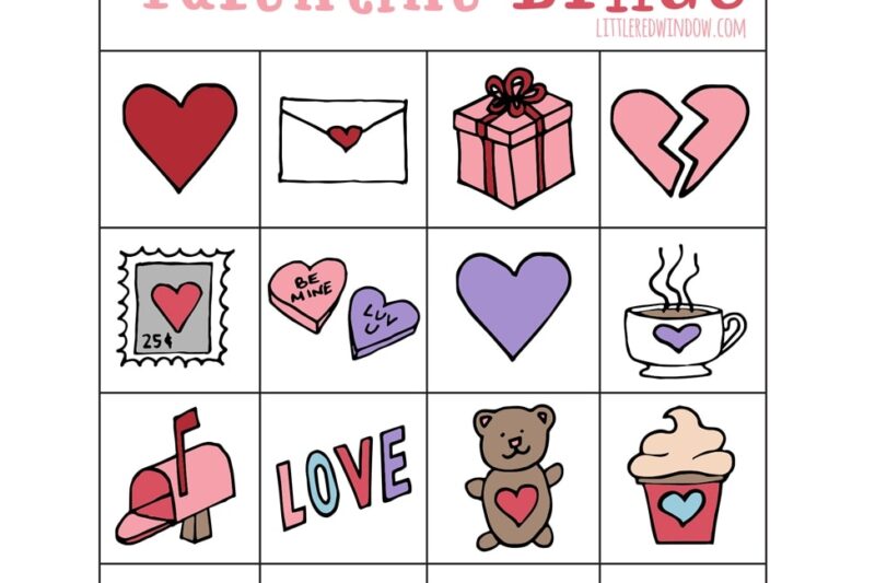 Preschool Valentine Bingo Printable
