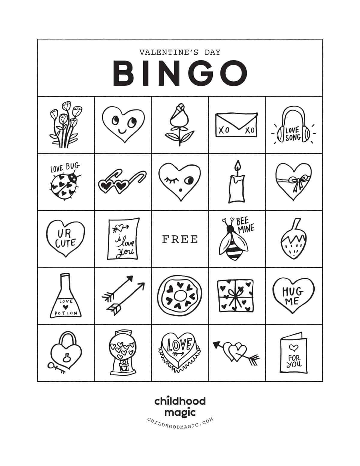 Valentine s Day Bingo Childhood Magic