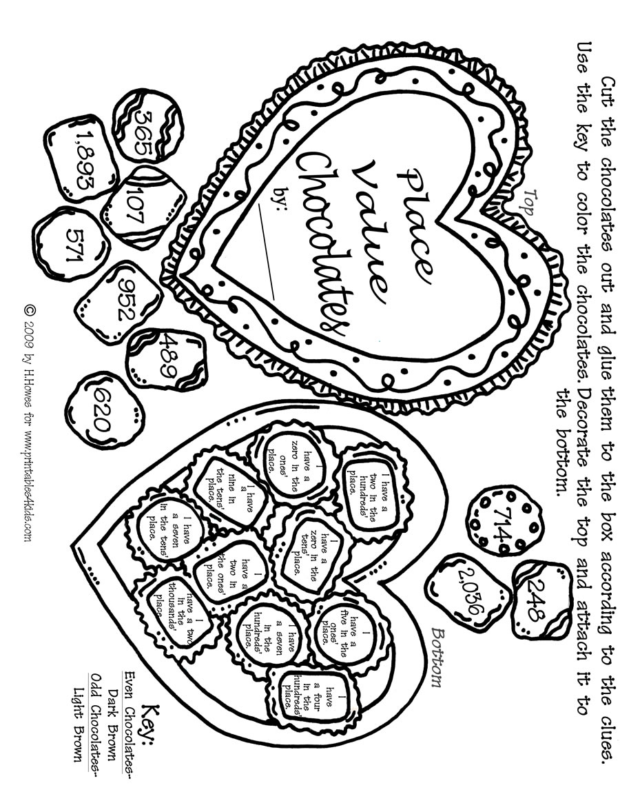 Valentine s Day Math Worksheet Printables For Kids Free Word 