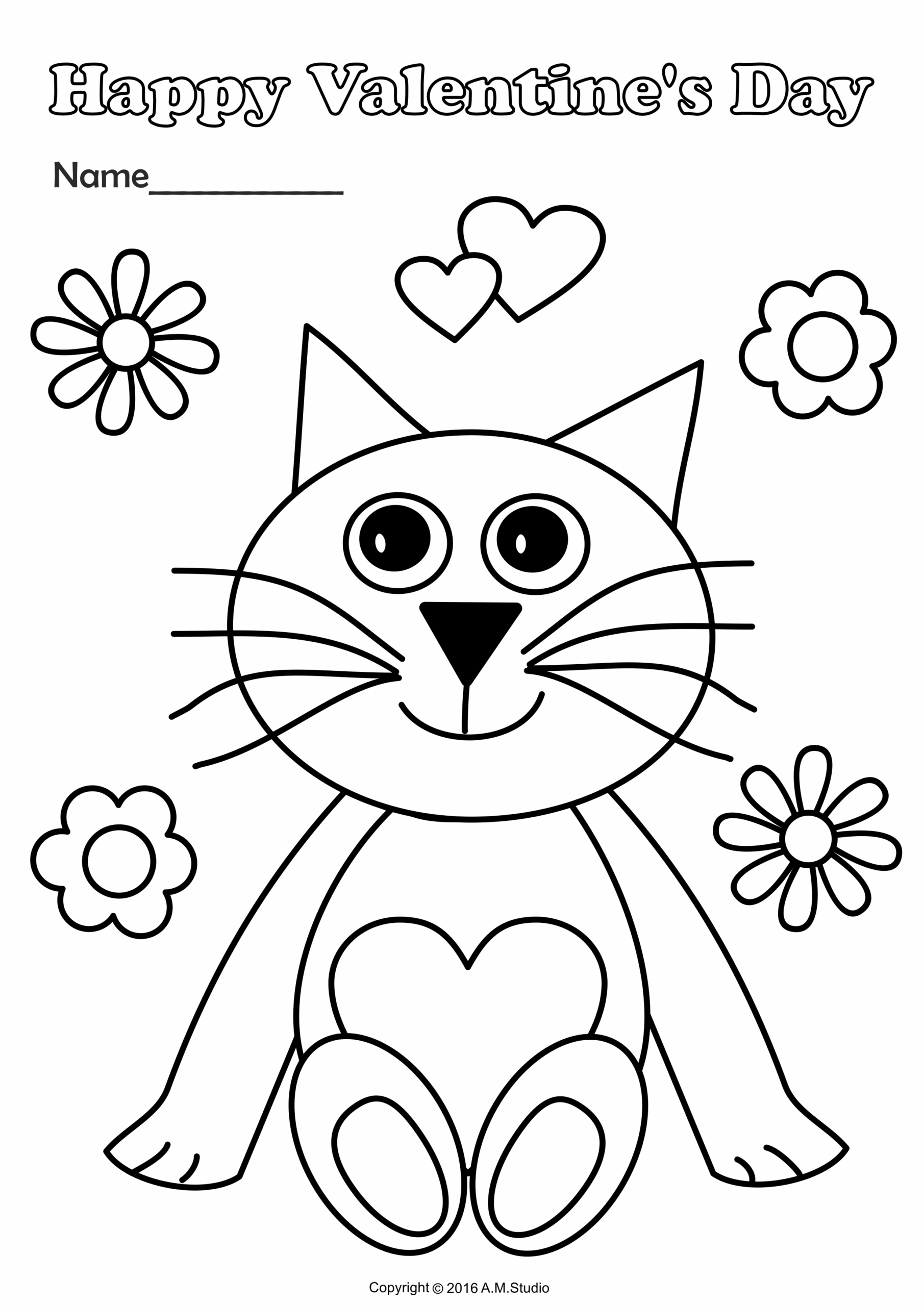 Printable Valentine Coloring Pages Preschool