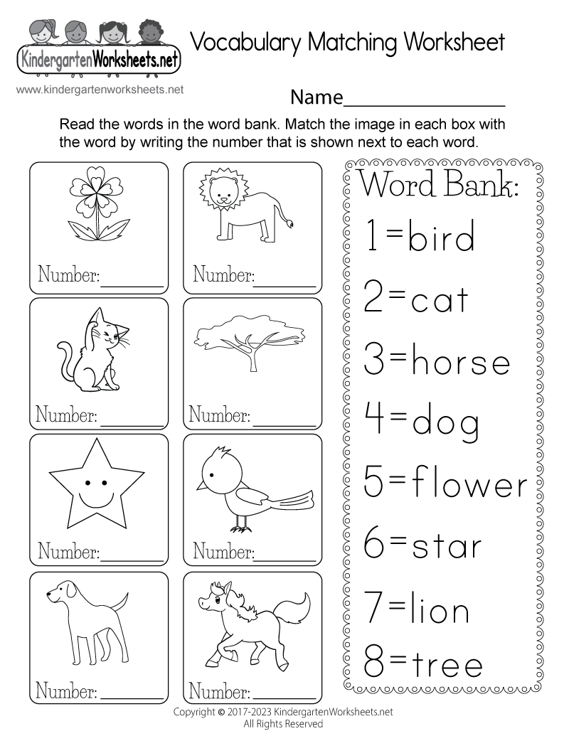 Vocabulary Matching Worksheet Free Printable Digital U0026 PDF