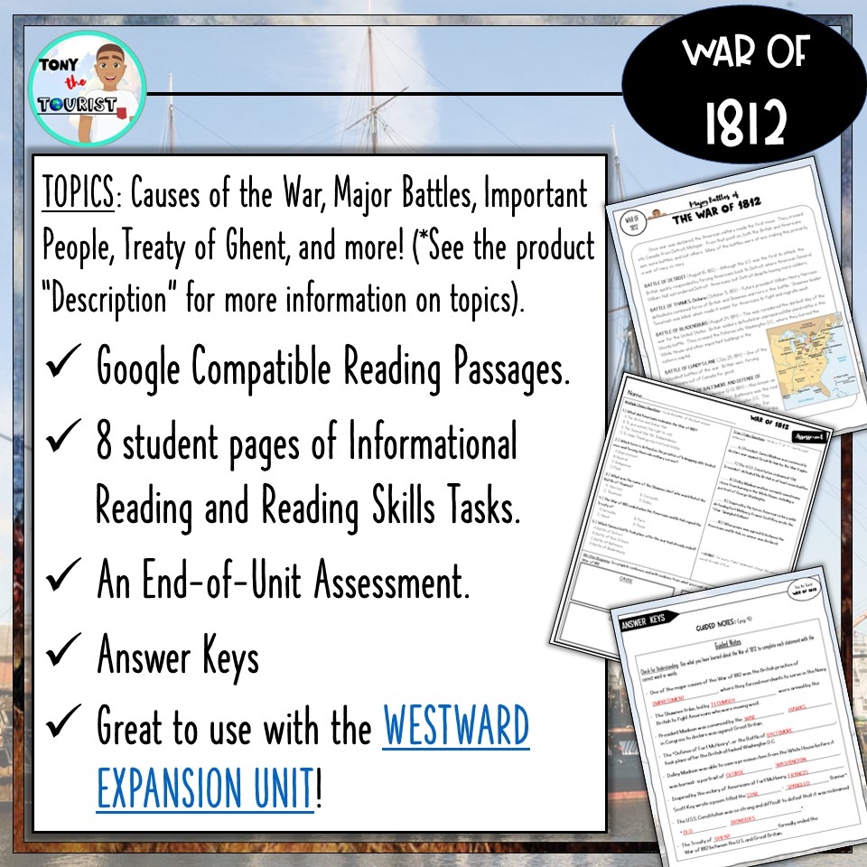 War Of 1812 Reading Comprehension Worksheet