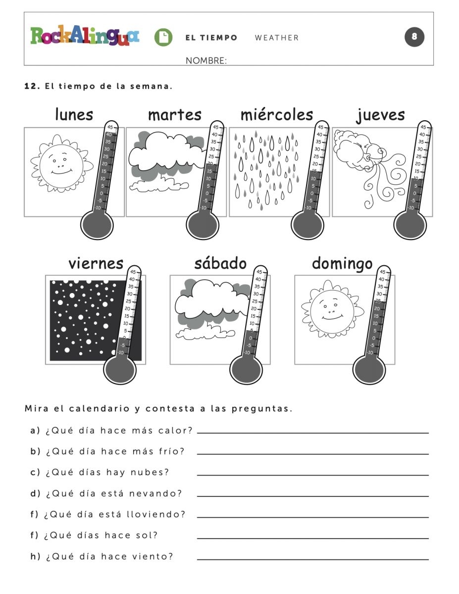 Weather Worksheet For Kids