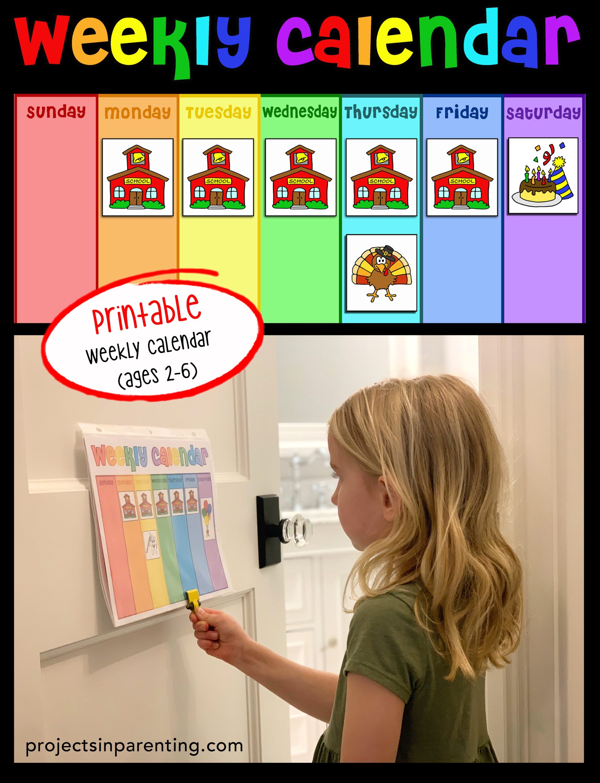 Weekly Calendar Projects In Parenting