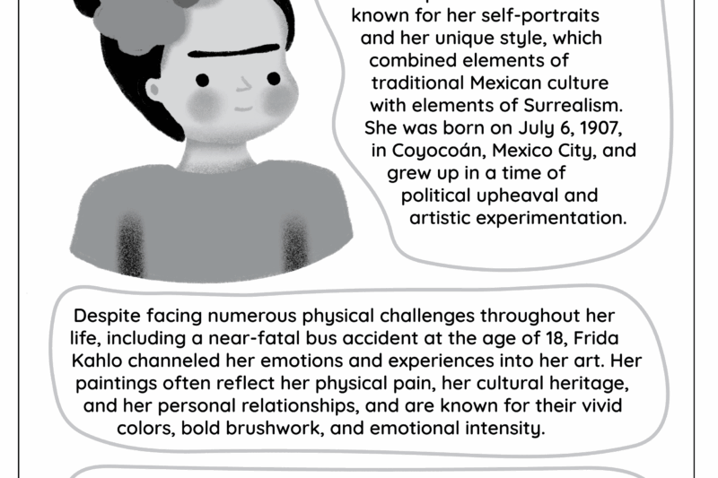 Frida Kahlo Reading Comprehension Worksheet