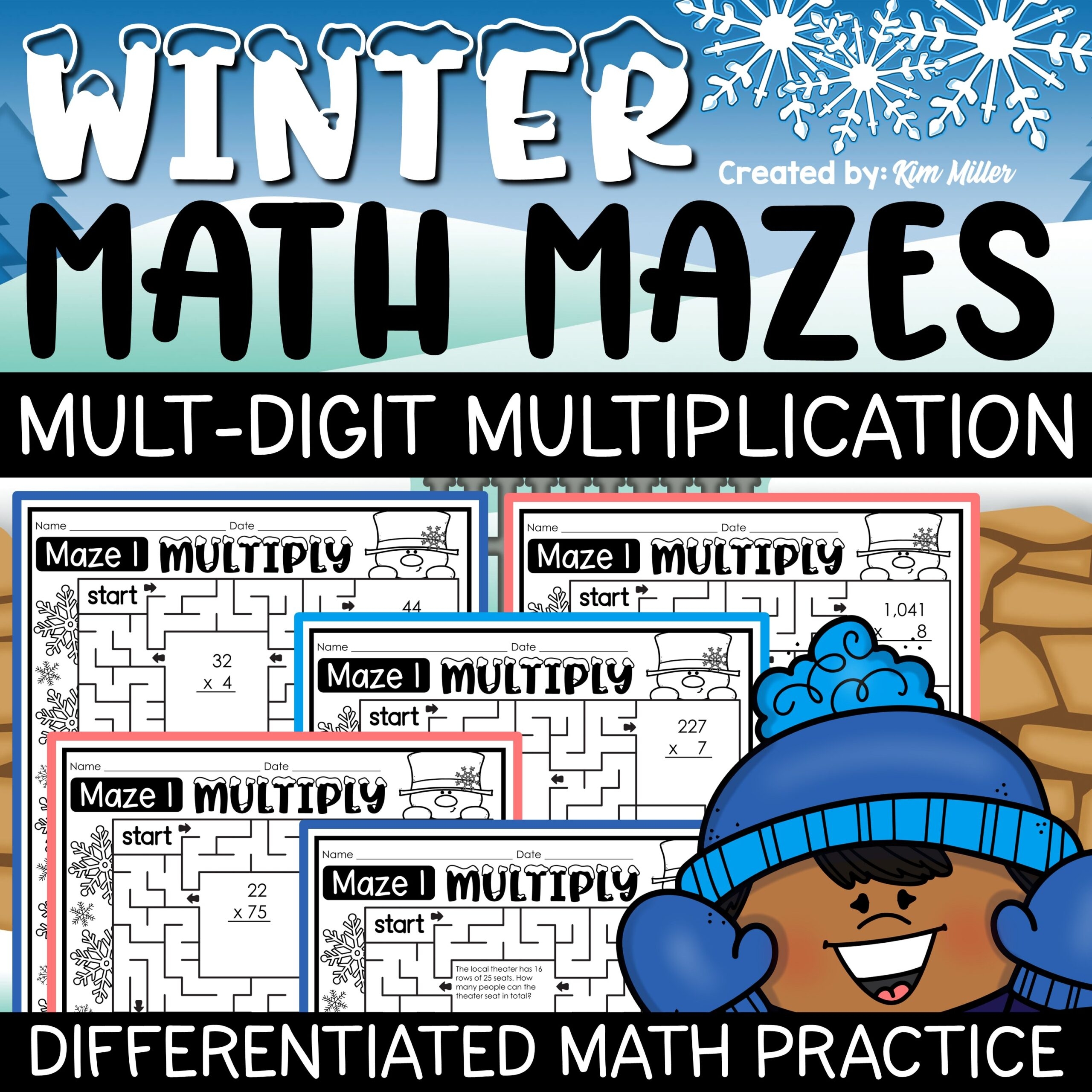 Winter Math Activities Multi Digit Multiplication Worksheets Math Mazes A Love Of Teaching Kim Miller Winter Math Activities Multi Digit Multiplication Worksheets Math Mazes A Love Of Teaching Kim Miller