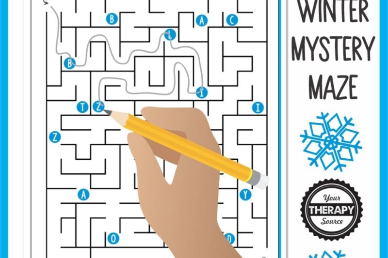 Winter Mazes Worksheets
