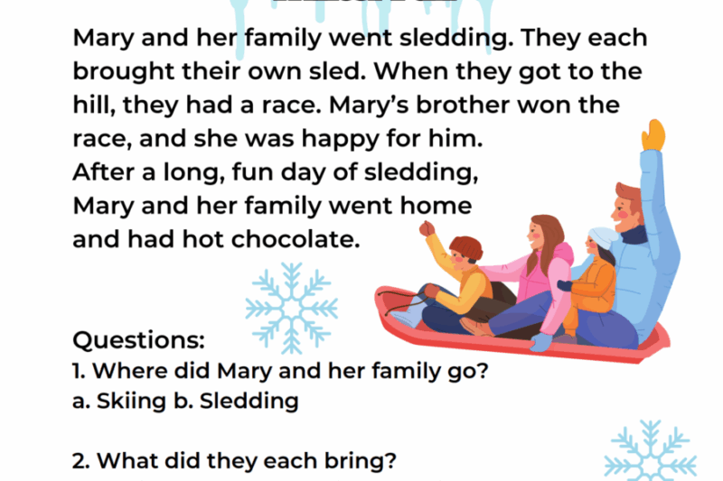 Holiday Reading Comprehension Worksheets 3rd Grade