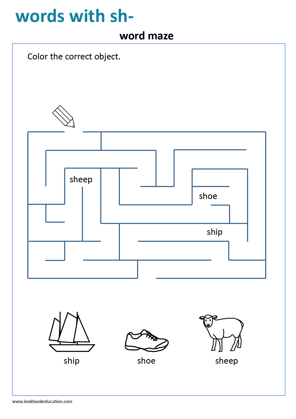 Worksheet Maze Words With Sh LookbookEducation Worksheet Maze Words With Sh LookbookEducation