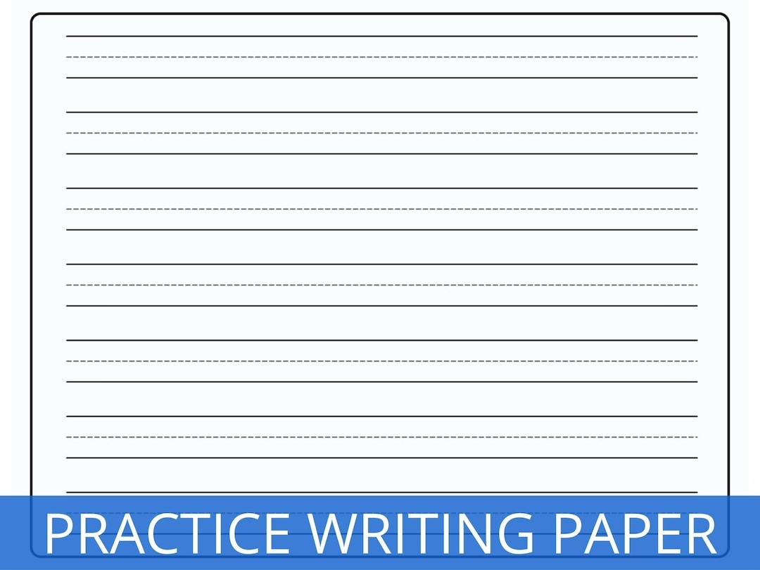 Writing Practice Paper Kindergarten Writing Paper Learning How To Print Sheets Lined Paper Handwriting Paper Kids Writing Paper Etsy