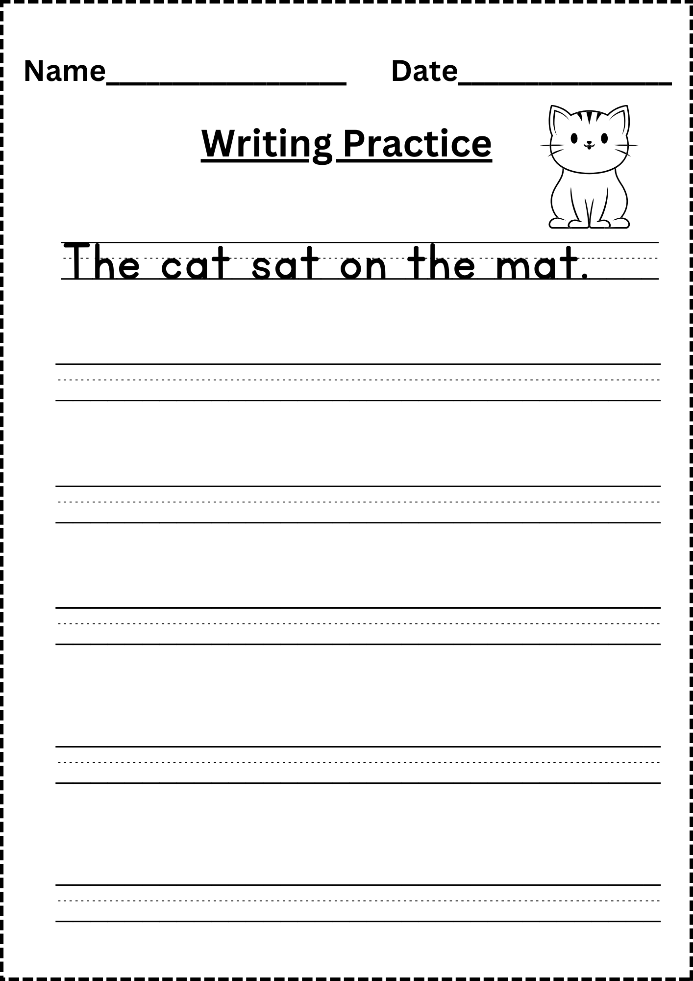 Kindergarten Writing Printable Worksheets