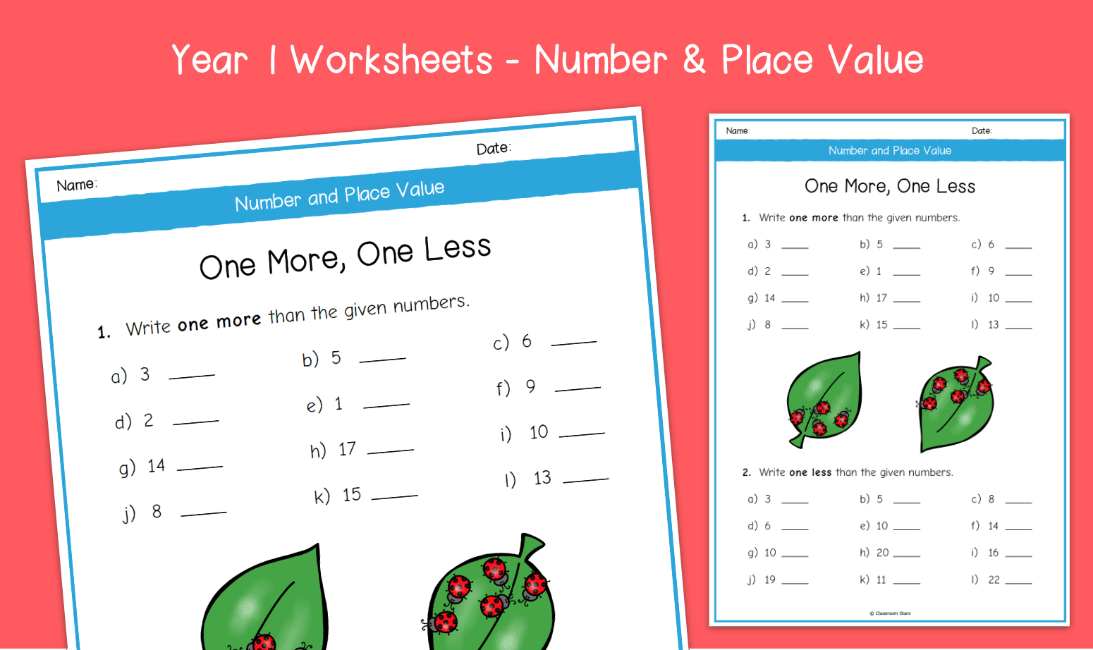 Year 1 One More One Less Worksheets KS1 Number U0026 Place Value Primary Maths