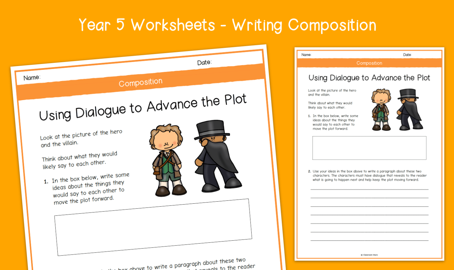 Year 5 Using Dialogue To Advance The Plot Worksheets KS2 Writing Composition Primary English