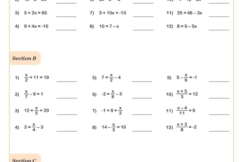 Free Year 8 Maths Worksheets Printable