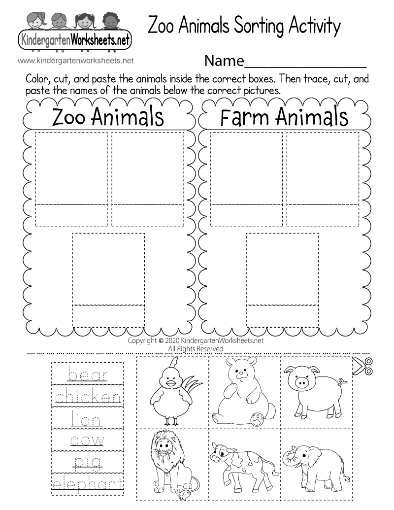 Zoo Animals Sorting Activity Worksheet Free Printable Digital 